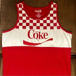 Vintage style Coca-Cola red and white checkered tank top medium